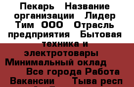 Пекарь › Название организации ­ Лидер Тим, ООО › Отрасль предприятия ­ Бытовая техника и электротовары › Минимальный оклад ­ 25 000 - Все города Работа » Вакансии   . Тыва респ.,Ак-Довурак г.